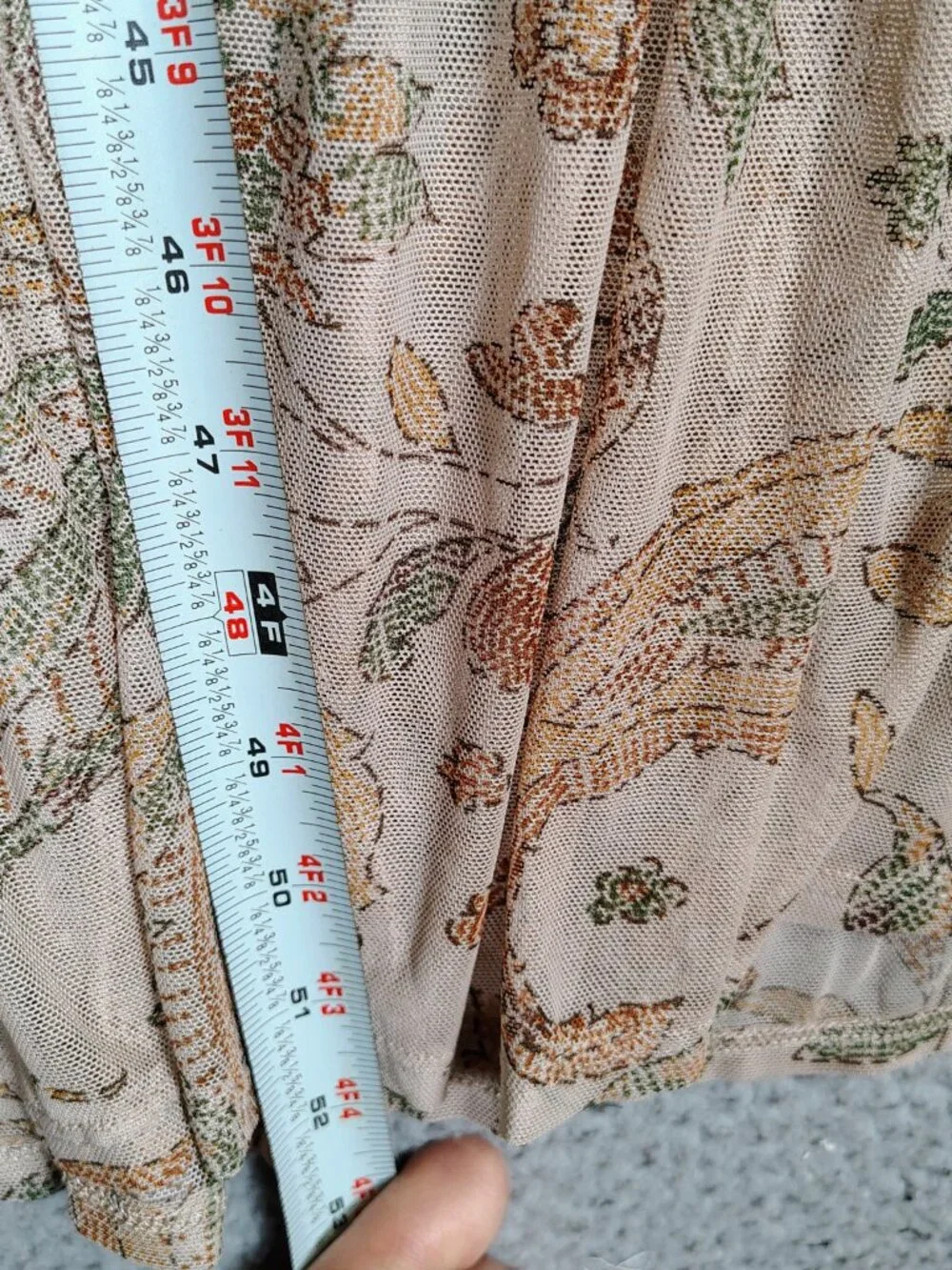 Kate And Lily Maxi Dress Women 4 Petite Beige Paisley Mesh Tiered Ruffle Cottage - Picture 10 of 11